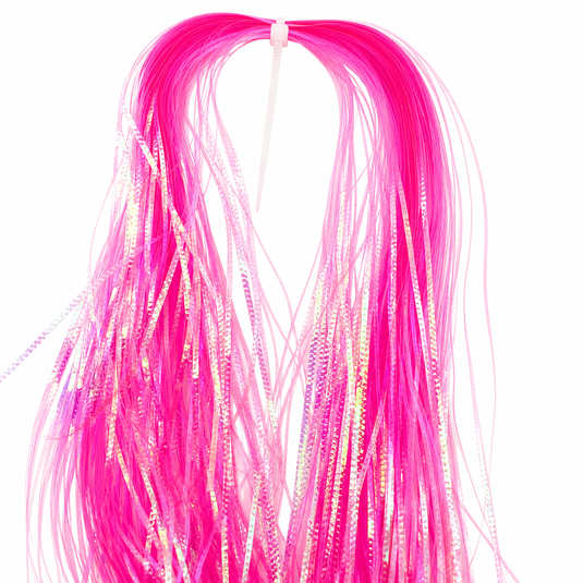 Hot pink corrugated flash strands bundle with looped top clip