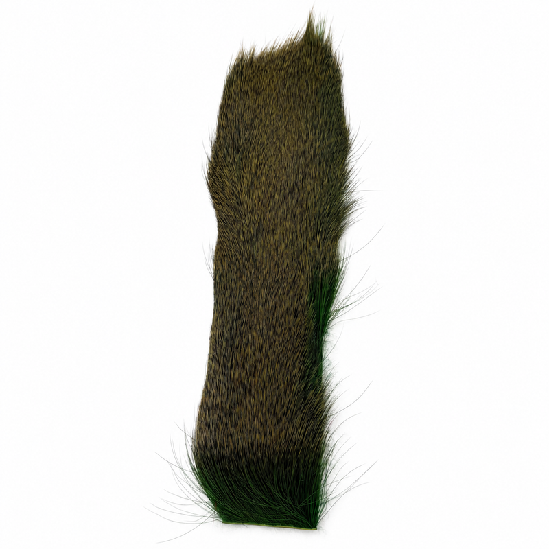 Load image into Gallery viewer, Deer body strip fur in dark olive with deep green underlayer
