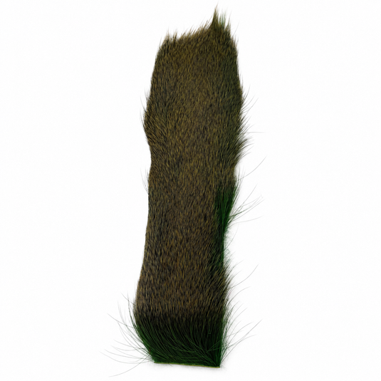 Deer body strip fur in dark olive with deep green underlayer