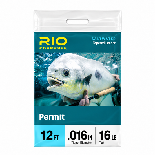 Rio Permit saltwater tapered leader package, 12 ft, 0.16 in, 16 lb test.