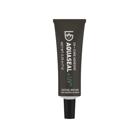 UV field repair adhesive tube with cap, dark gray