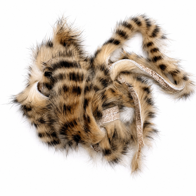 Load image into Gallery viewer, Hareline rabbit strip with leopard-striped fur tips in brown and black
