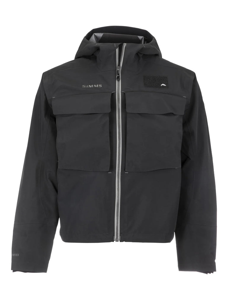 Load image into Gallery viewer, Men's dark hooded jacket with full front zipper and chest flap pockets
