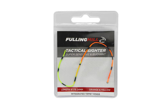 Tactical sighter tippet, orange and yellow, in retail blister pack
