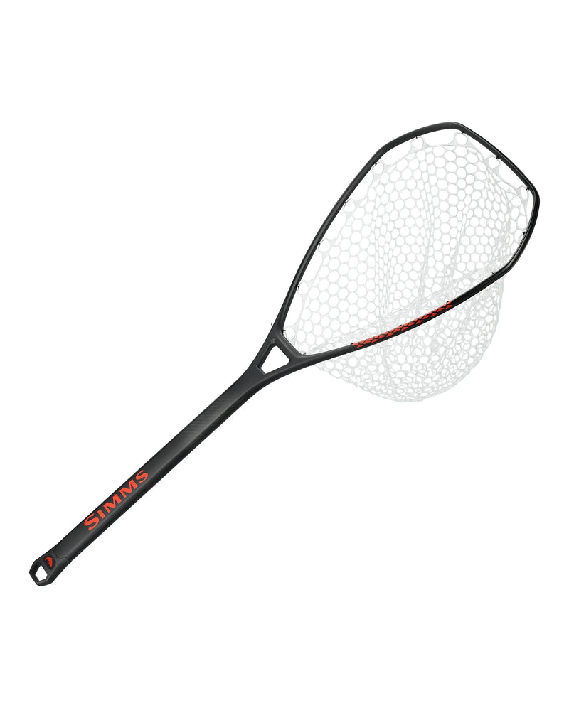 Load image into Gallery viewer, Medium landing net with white mesh, black rim, and red logo on handle
