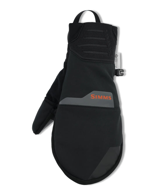 Simms Windstopper foldover mitts, black with hook-and-loop cuff