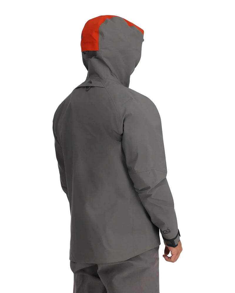 Load image into Gallery viewer, Men's G4 Pro jacket, gray with orange hood lining and side arm pocket
