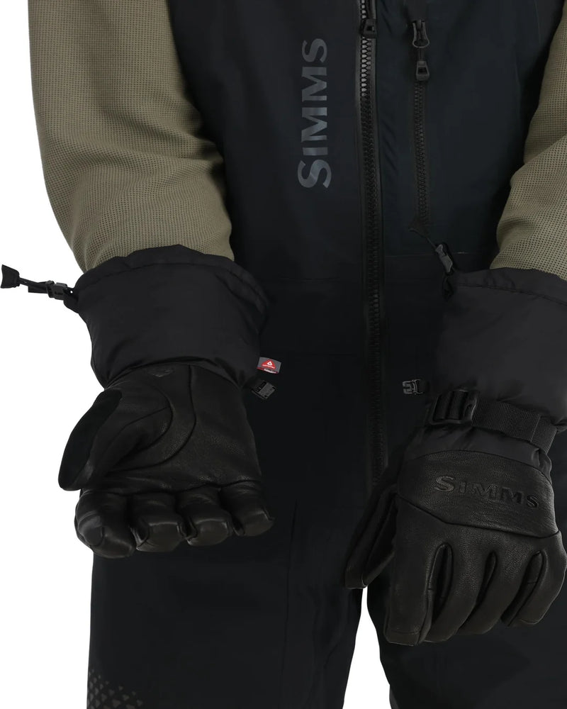 Load image into Gallery viewer, Black Simms insulated gloves with SIMMS logo and adjustable cuff strap
