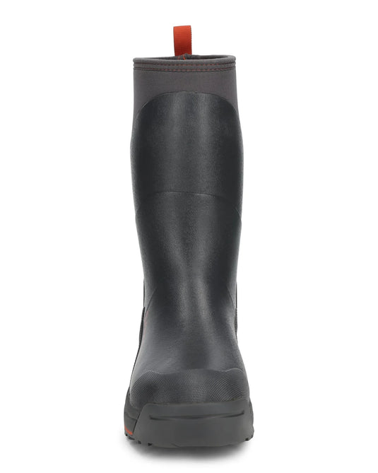 Men's tall insulated rubber boot, dark gray shaft with orange pull tab