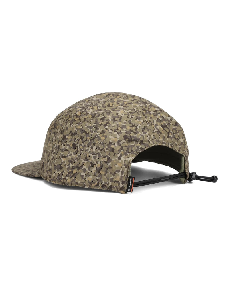 Load image into Gallery viewer, Simms camo haul pack cap with chin strap and buckle, curved brim.
