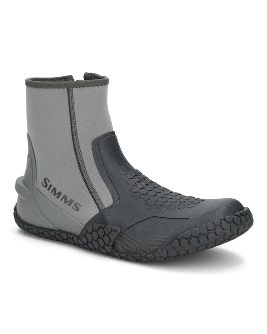 Men's flats bootie, dark gray with side zipper and hex-texture tread sole