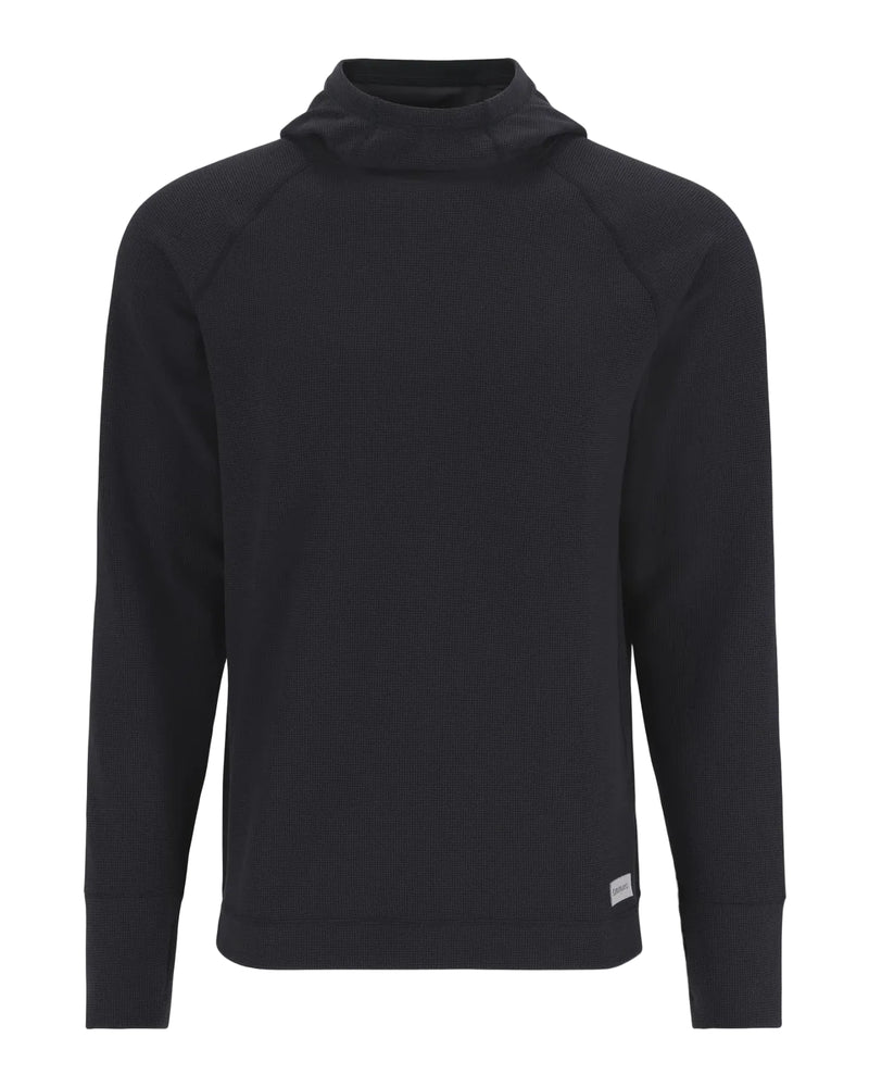 Load image into Gallery viewer, Black men's pullover hoodie with hood, long sleeves, kangaroo pocket
