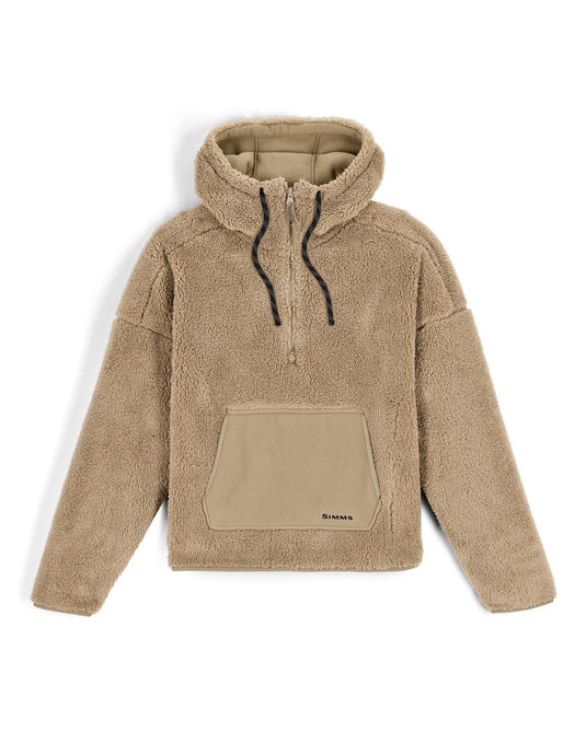 Women’s fleece hoodie pullover with hood, drawstring ties, and kangaroo pocket