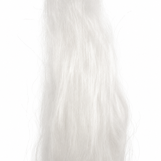 White crinkle-fiber hair streamer, fluffy loose strands with fine texture