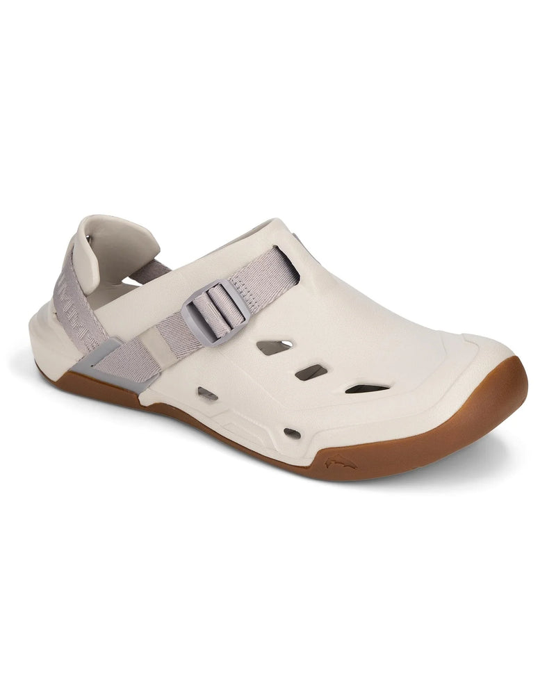 Load image into Gallery viewer, Light gray water shoe with tonal strap and perforated toe, hook-and-loop closure

