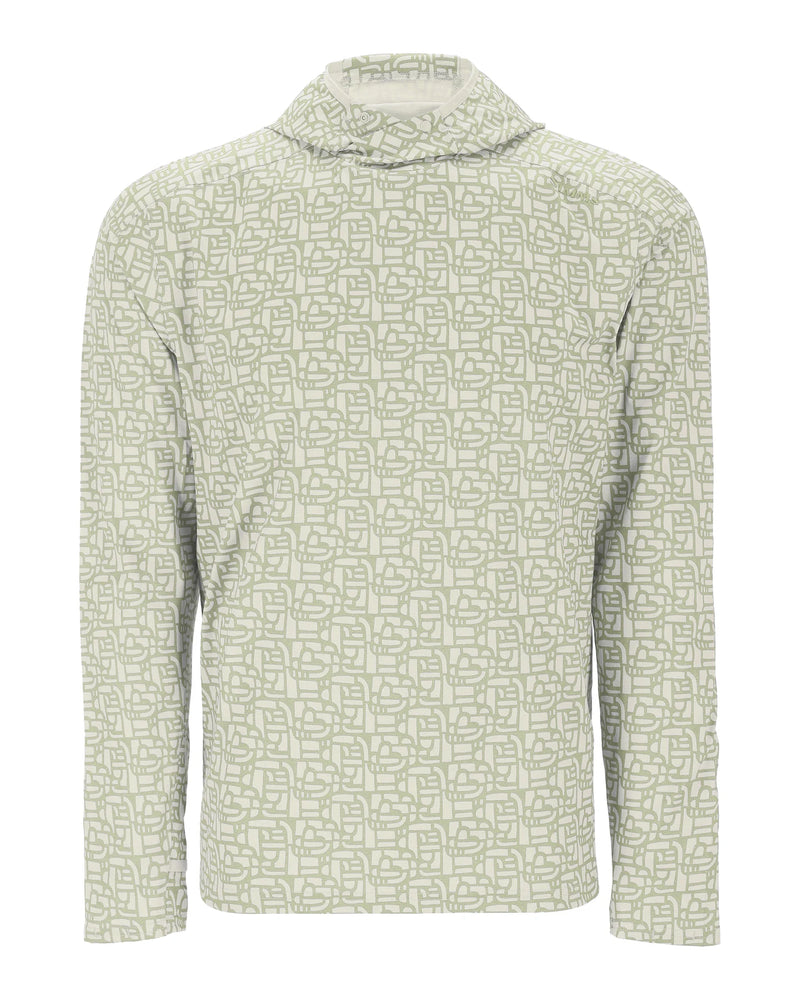 Load image into Gallery viewer, Light green patterned men's pullover hoody with attached hood
