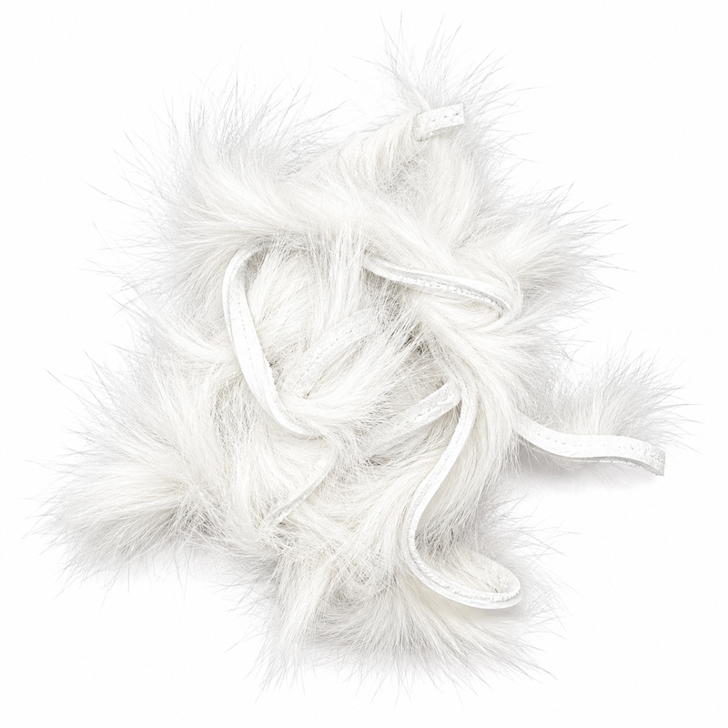 Load image into Gallery viewer, Rabbit zonker strips, white fur tufted bundle with soft white ties
