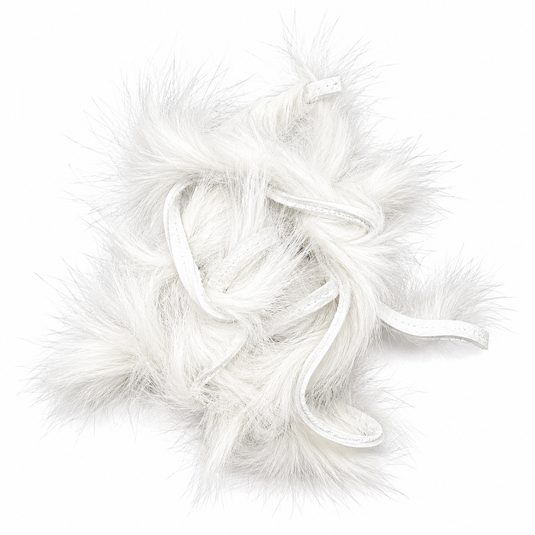 Rabbit zonker strips, white fur tufted bundle with soft white ties