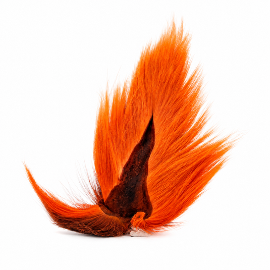 Orange bucktail hair with dark woven base