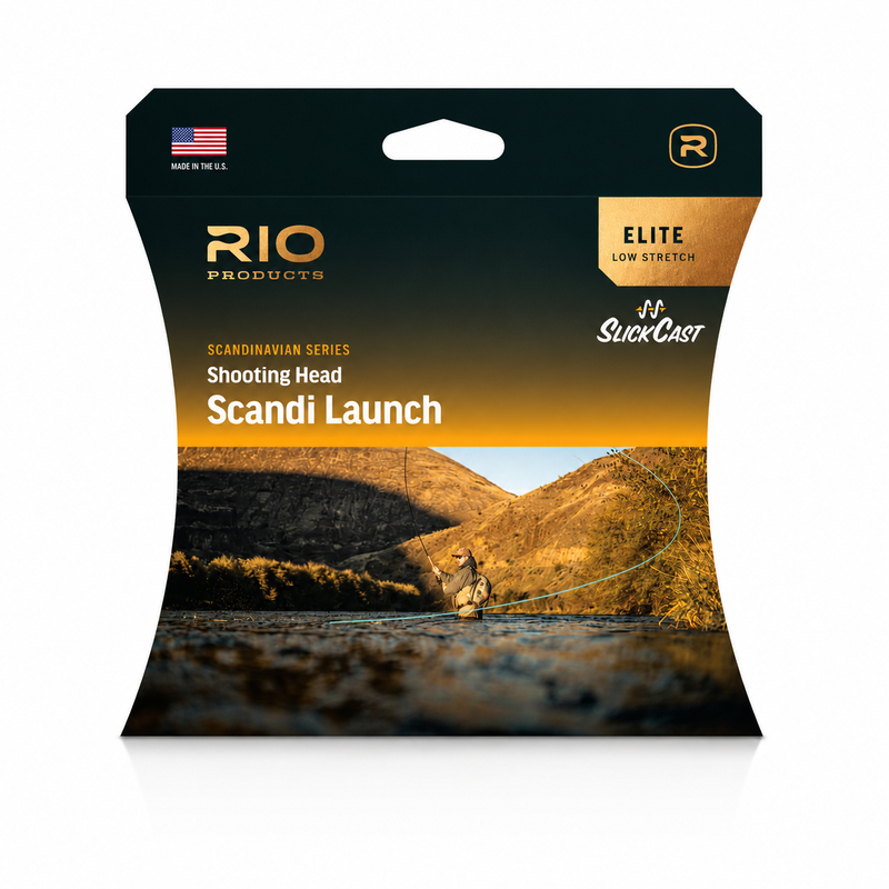 Load image into Gallery viewer, Rio fly fishing Scandi Launch shooting head box, Elite low stretch SlickCast
