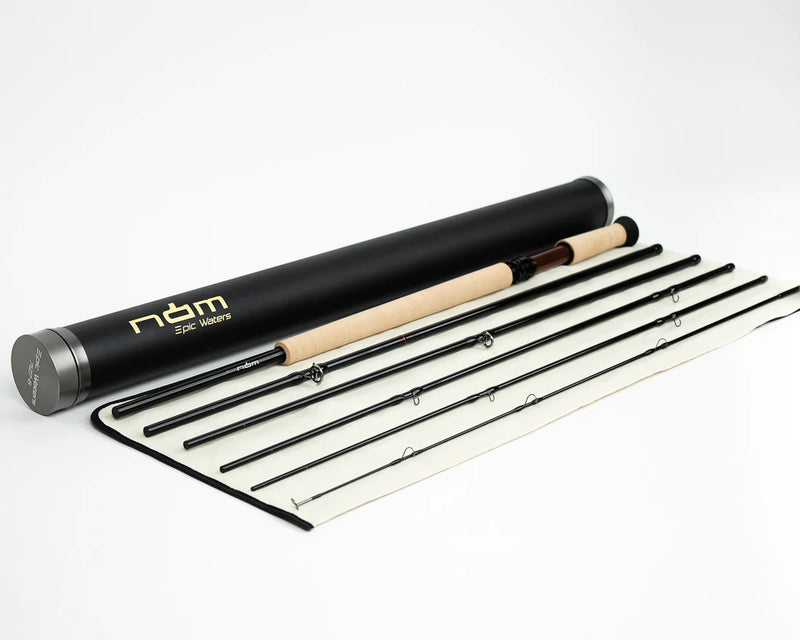 Load image into Gallery viewer, Fishing rod set in black tube with rod sections and line guides
