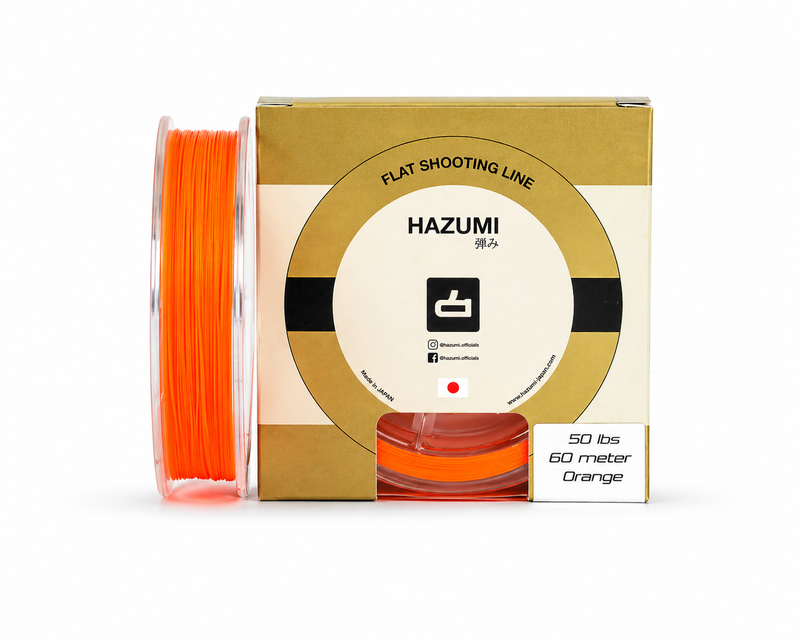 Load image into Gallery viewer, Orange flat shooting line spool with box, 60 m, 50 lb
