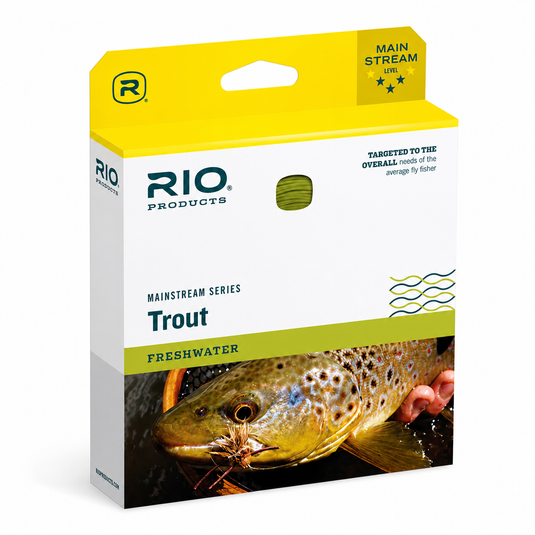 Rio Mainstream trout fly line package with green trout illustration