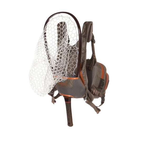 Chest pack with mesh back panel and adjustable shoulder straps