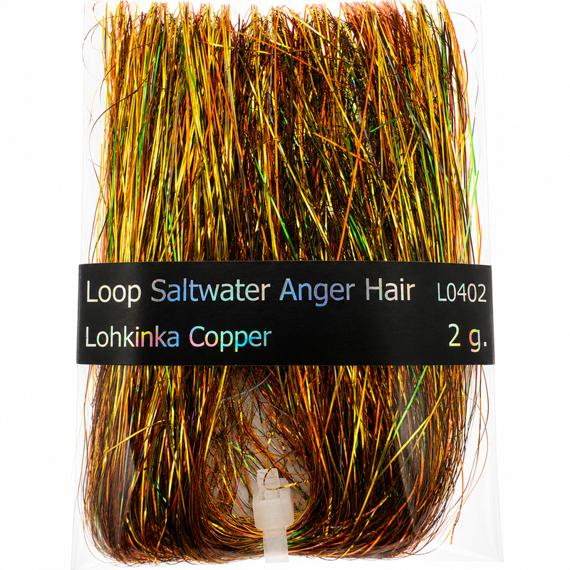 Load image into Gallery viewer, Loop saltwater angel hair bundle with copper and green metallic strands, Lohkinka Copper, 2 g
