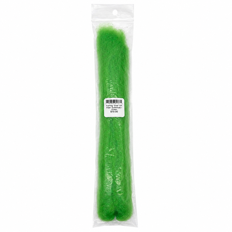 Load image into Gallery viewer, Green fishing fiber substitute in clear bag with product label.
