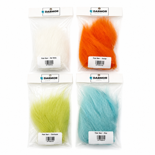 DARMOR polar bear fur assortment: 4 color packs (Natural White, Orange, Chartreuse, Blue)