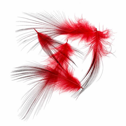 Fishing Fever Heron feathers in red, fanned plume style