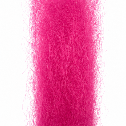 Bright pink crinkle-fiber hair streamer, fluffy loose strands