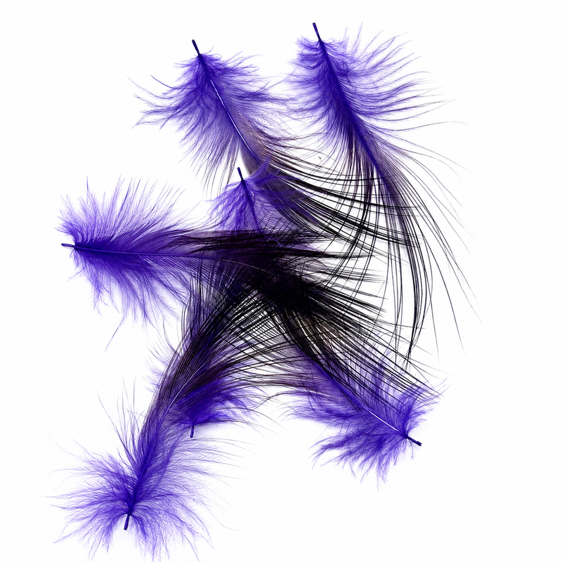 Load image into Gallery viewer, Fishing Fever Heron feathers in blue-purple, fanned plume style
