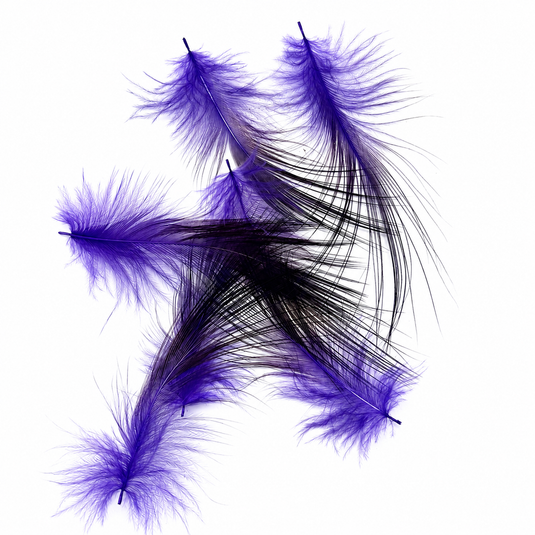 Fishing Fever Heron feathers in blue-purple, fanned plume style