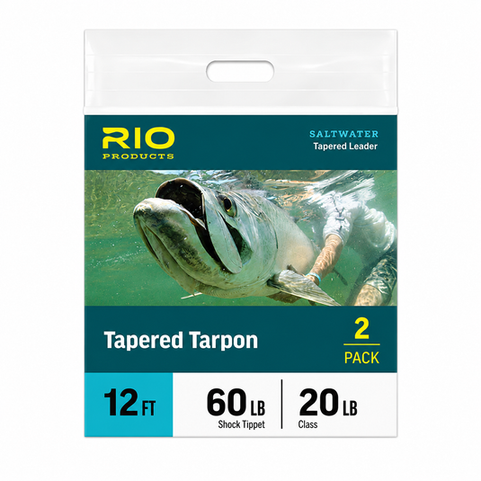 Tapered Tarpon leader 2-pack, 12 ft tapered leaders, 60 lb shock tip and 20 lb class