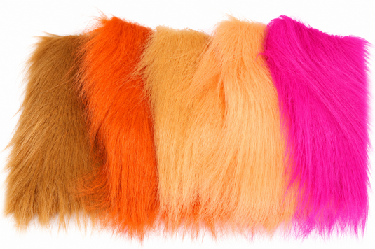 Color mix craft fur roll: orange, tan, cream, hot pink, dense long pile