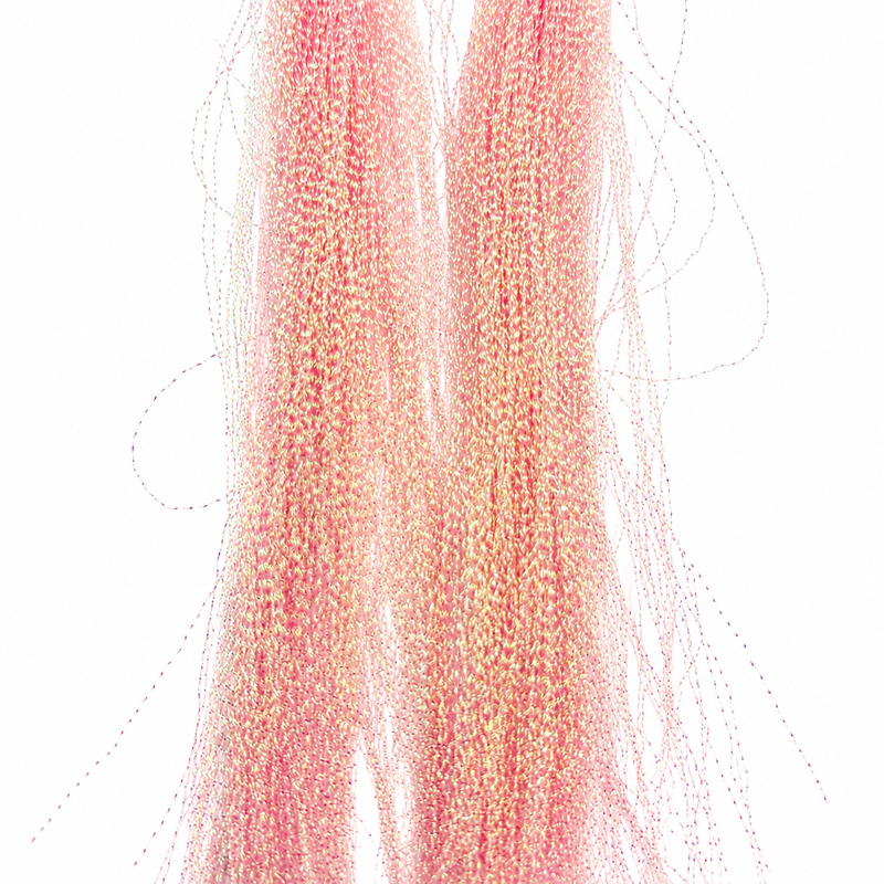 Load image into Gallery viewer, Pink beaded Crystalflash tassel fringe with fine dangling threads
