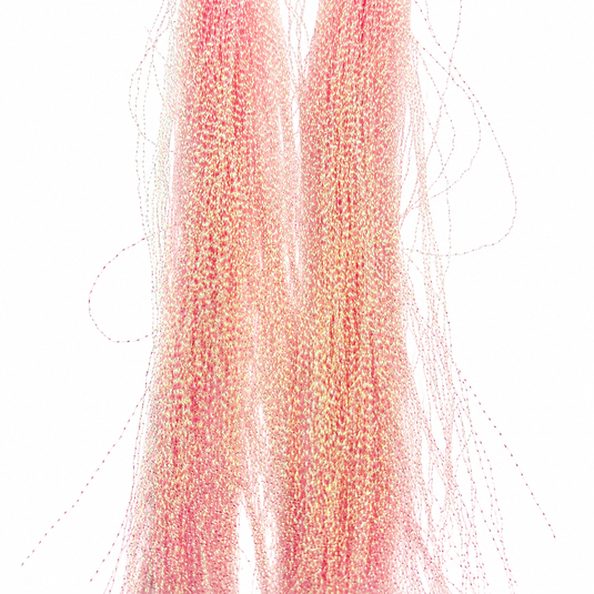 Pink beaded Crystalflash tassel fringe with fine dangling threads
