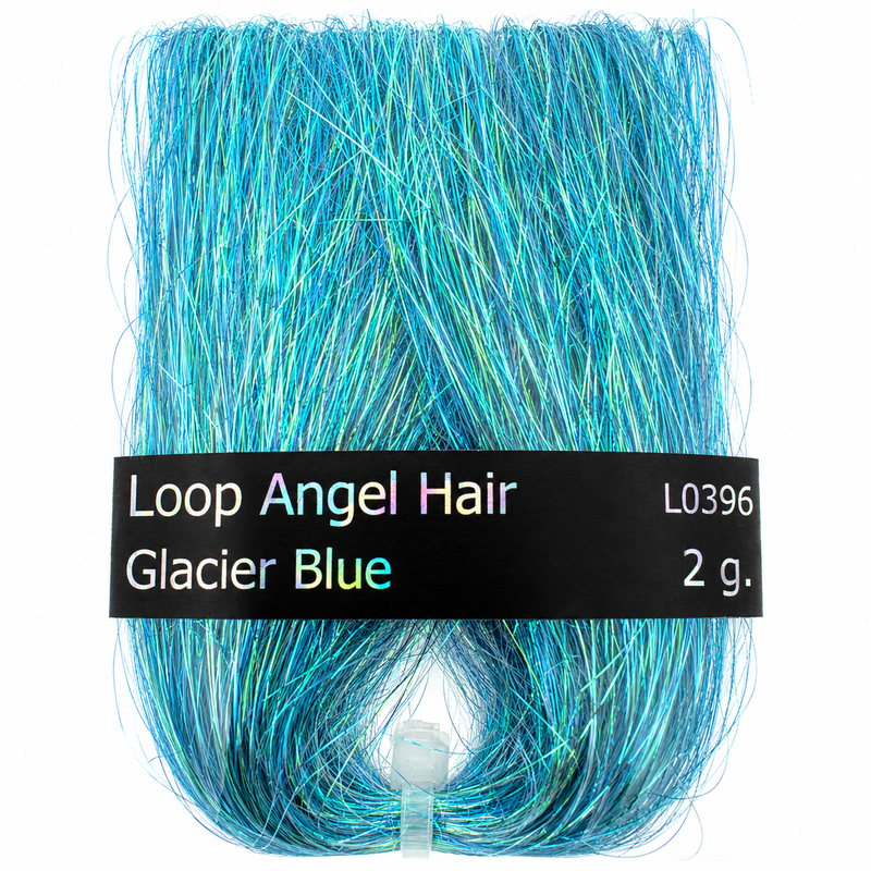 Load image into Gallery viewer, Loop angel hair bundle with bright blue metallic strands, Glacier Blue, 2 g
