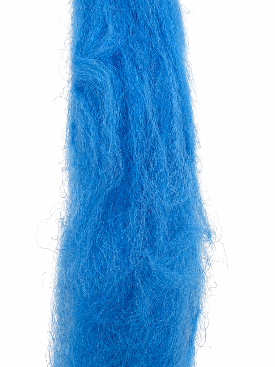 EP fiber roll, bright blue fuzzy strands