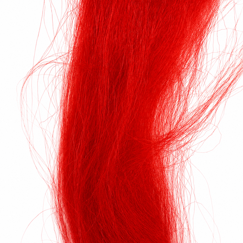 Load image into Gallery viewer, Red crinkle-fiber hair streamer, long loose strands with crinkled texture

