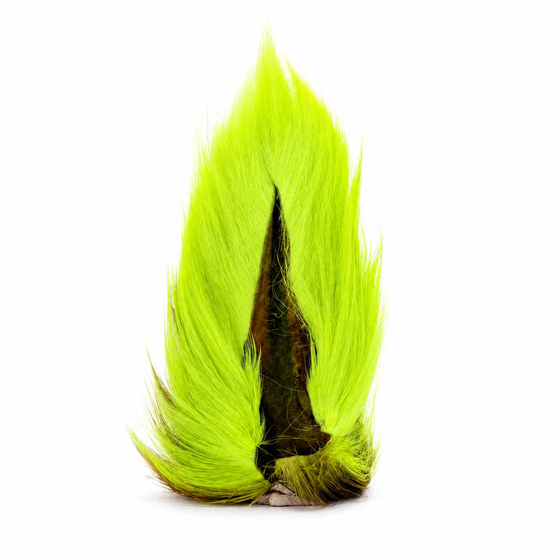 Load image into Gallery viewer, Neon green bucktail hair with dark woven base
