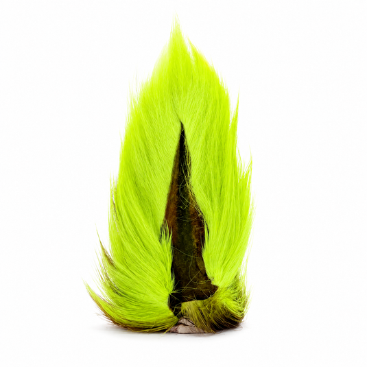 Neon green bucktail hair with dark woven base
