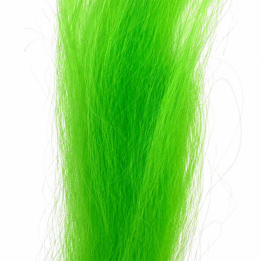Green crinkle-fiber hair streamer, voluminous loose strands
