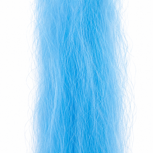 Blue crinkle-fiber hair streamer, loose strands with wispy texture