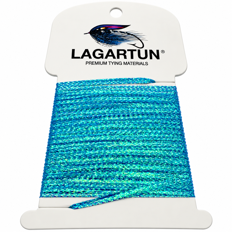 Load image into Gallery viewer, Turquoise blue flat braid tying material on a card
