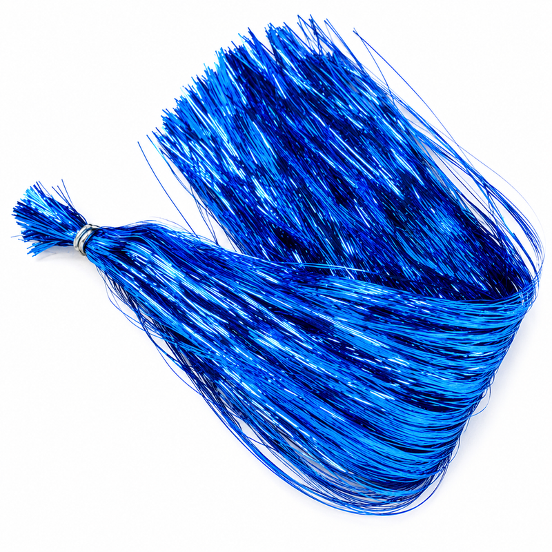 Load image into Gallery viewer, Regular Flashabou tinsel streamer in bright blue with metallic sparkle
