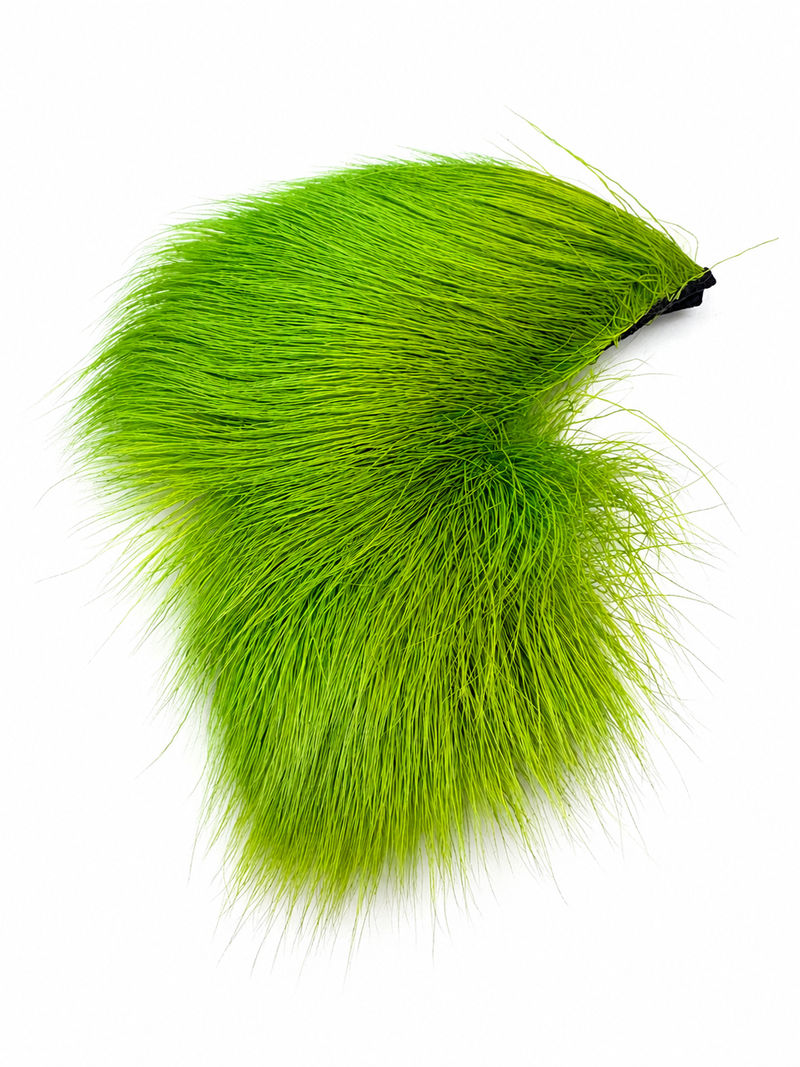 Load image into Gallery viewer, Deer hair tuft, chartreuse green, long fine fibers
