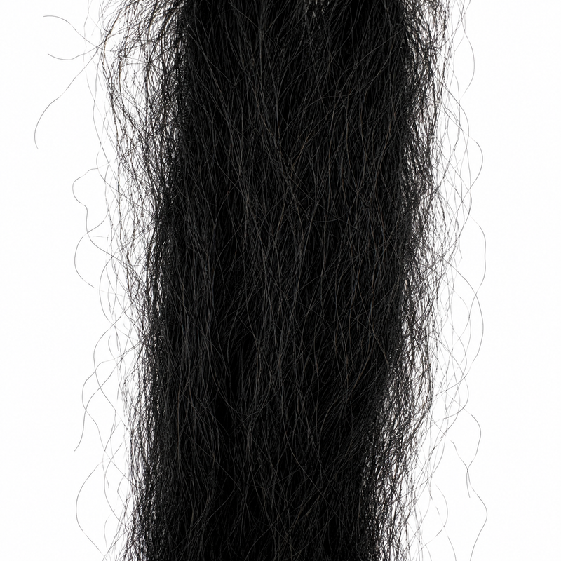 Load image into Gallery viewer, Black crinkle-fiber hair streamer, dense loose strands with a crinkled look
